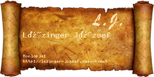 Lézinger József névjegykártya